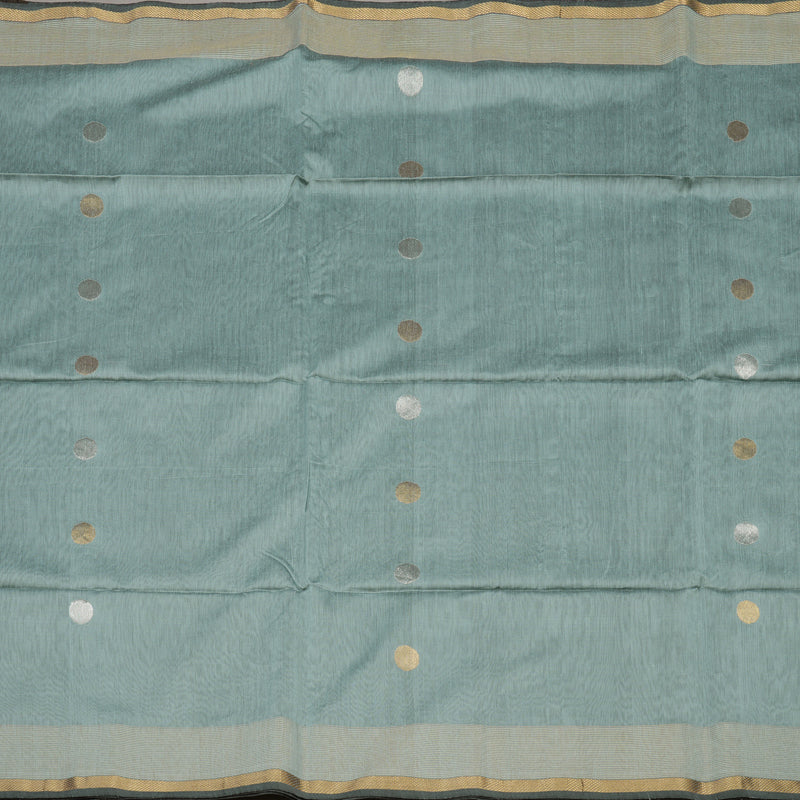 Hayagrivas Handloom Silver Grey Kora Silk Cotton Saree KBE1123I3-1