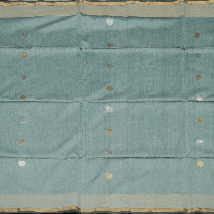 Hayagrivas Handloom Silver Grey Kora Silk Cotton Saree KBE1123I3-1