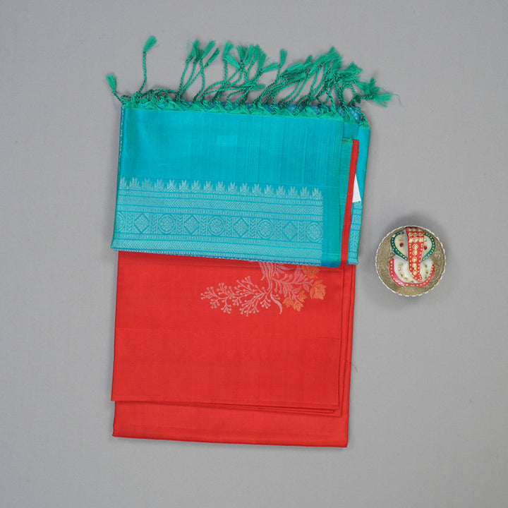 Hayagrivas Red Handloom Soft Silk Saree KBE1125I2-3