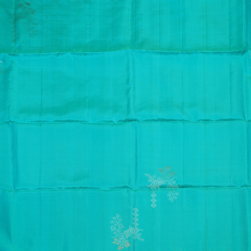 Hayagrivas Blue-Green Pure Soft Silk Saree KBE1125I2-6