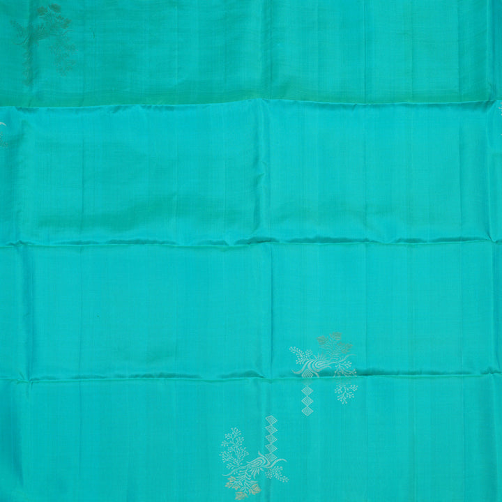 Hayagrivas Blue-Green Pure Soft Silk Saree KBE1125I2-6