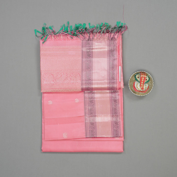 Hayagrivas Handloom Rose Pink Pure Soft Silk Saree KBE1125I3-13