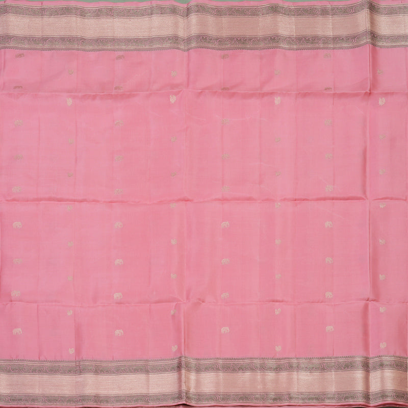 Hayagrivas Handloom Rose Pink Pure Soft Silk Saree KBE1125I3-13