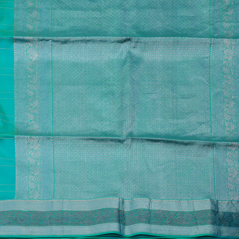 Hayagrivas Turquoise Blue Pure Soft Silk Saree KBE1125I3-15