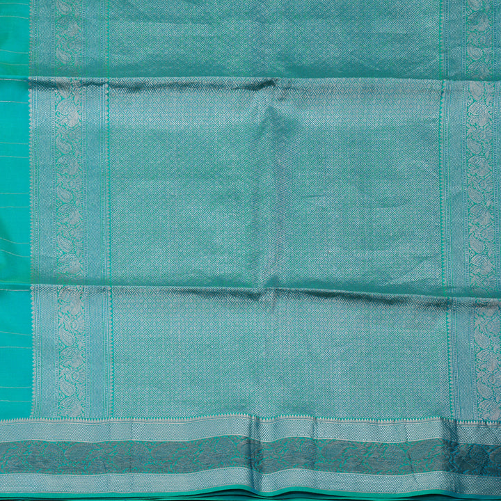 Hayagrivas Turquoise Blue Pure Soft Silk Saree KBE1125I3-15