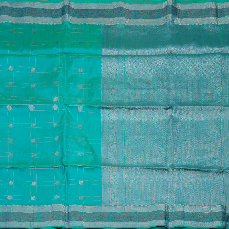 Hayagrivas Turquoise Blue Pure Soft Silk Saree KBE1125I3-15