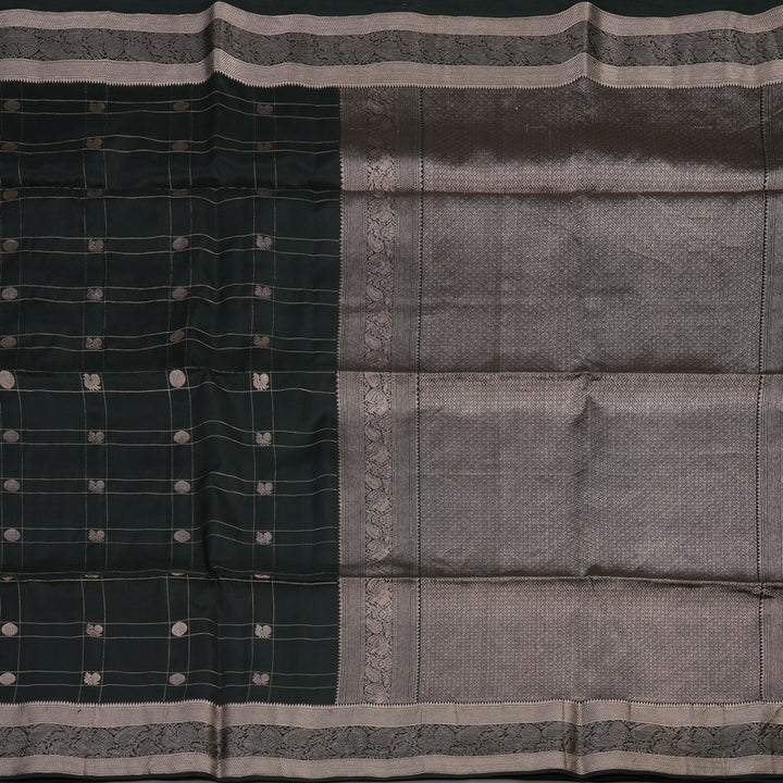 Hayagrivas Black Pure Soft Silk Saree KBE1125I3-6