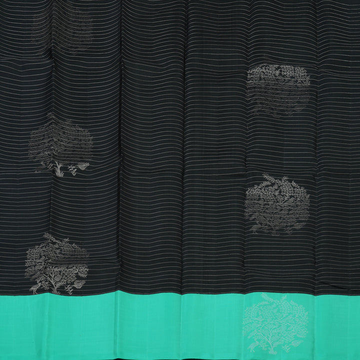 Hayagrivas Black Pure Soft Silk Saree KBE1125I4-1