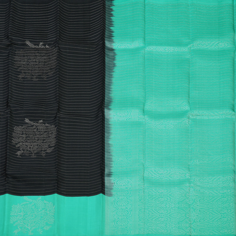 Hayagrivas Black Pure Soft Silk Saree KBE1125I4-1