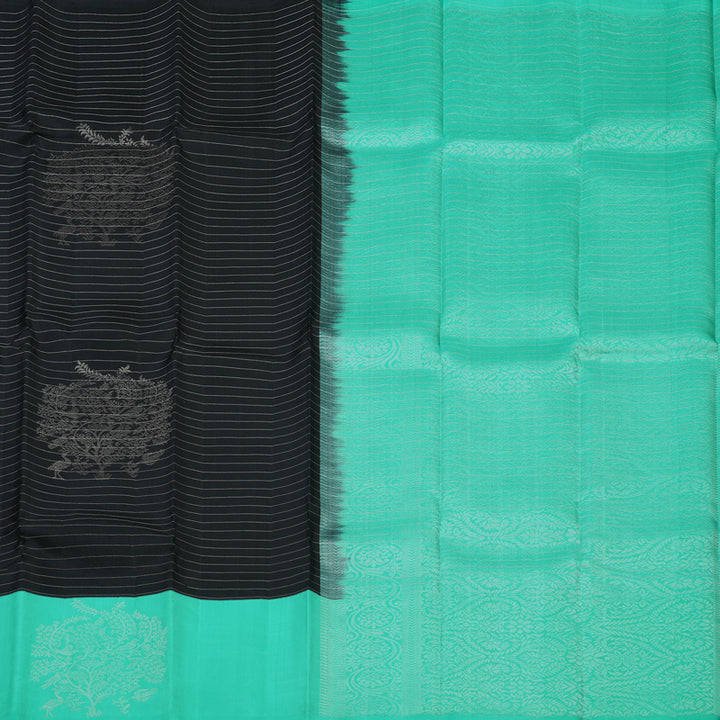 Hayagrivas Black Pure Soft Silk Saree KBE1125I4-1
