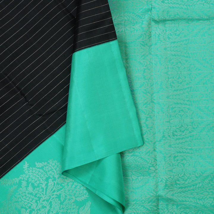 Hayagrivas Black Pure Soft Silk Saree KBE1125I4-1