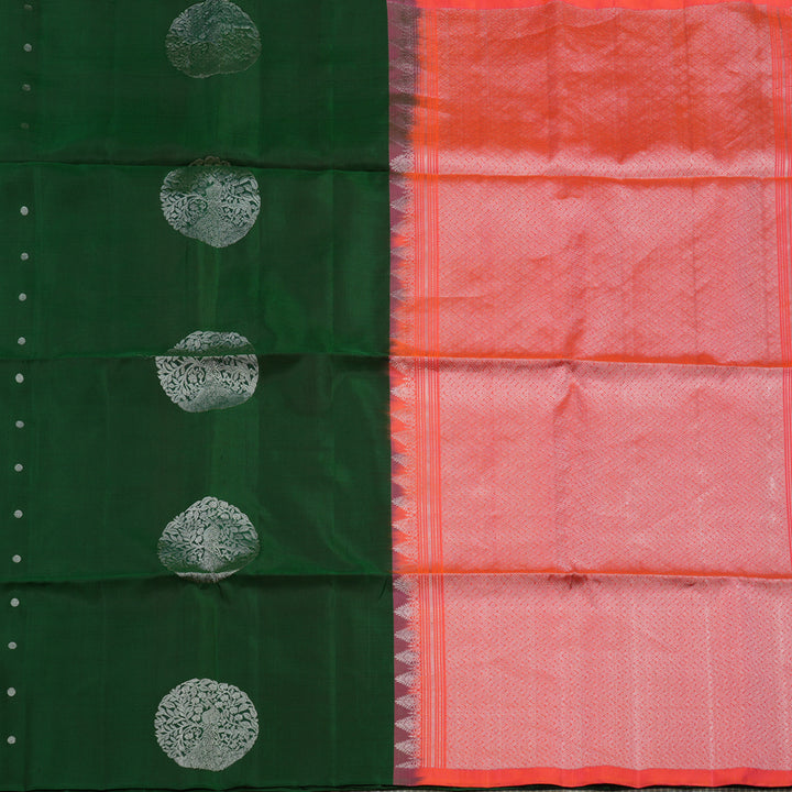 Hayagrivas Handloom Bottle Green Soft Silk Saree KBE1125I5-1