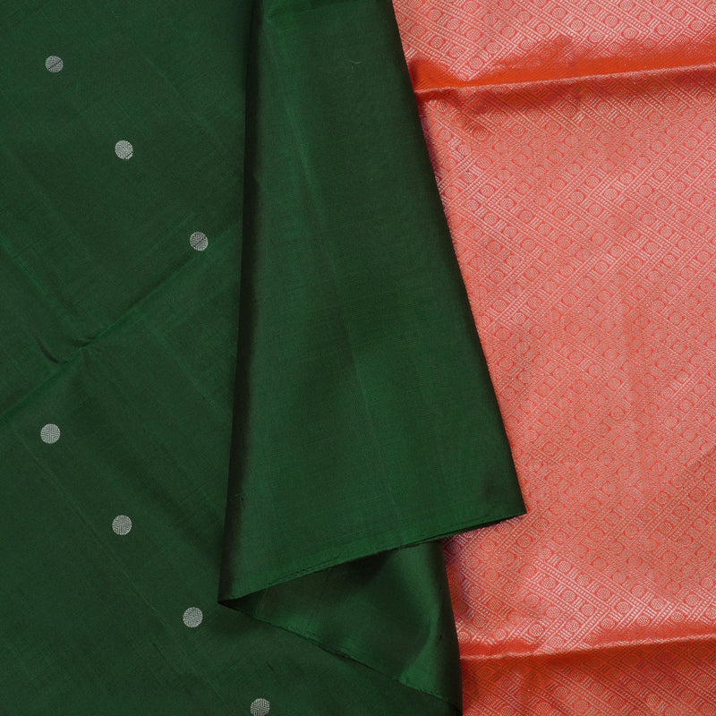 Hayagrivas Handloom Bottle Green Soft Silk Saree KBE1125I5-1