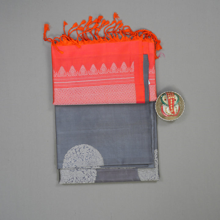 Hayagrivas Lavendar-Grey Pure Soft Silk Saree KBE1125I5-3