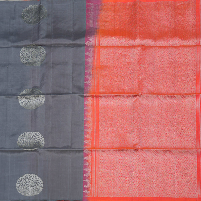 Hayagrivas Lavendar-Grey Pure Soft Silk Saree KBE1125I5-3