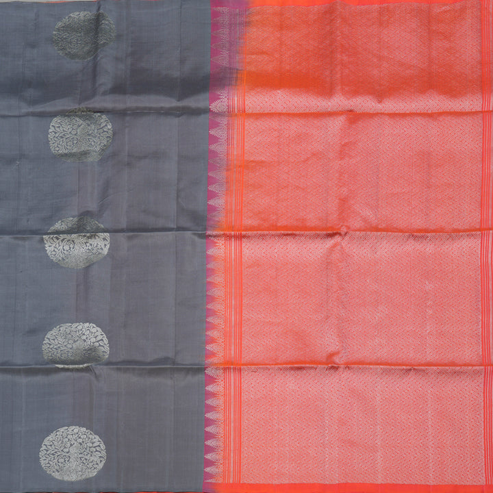 Hayagrivas Lavendar-Grey Pure Soft Silk Saree KBE1125I5-3