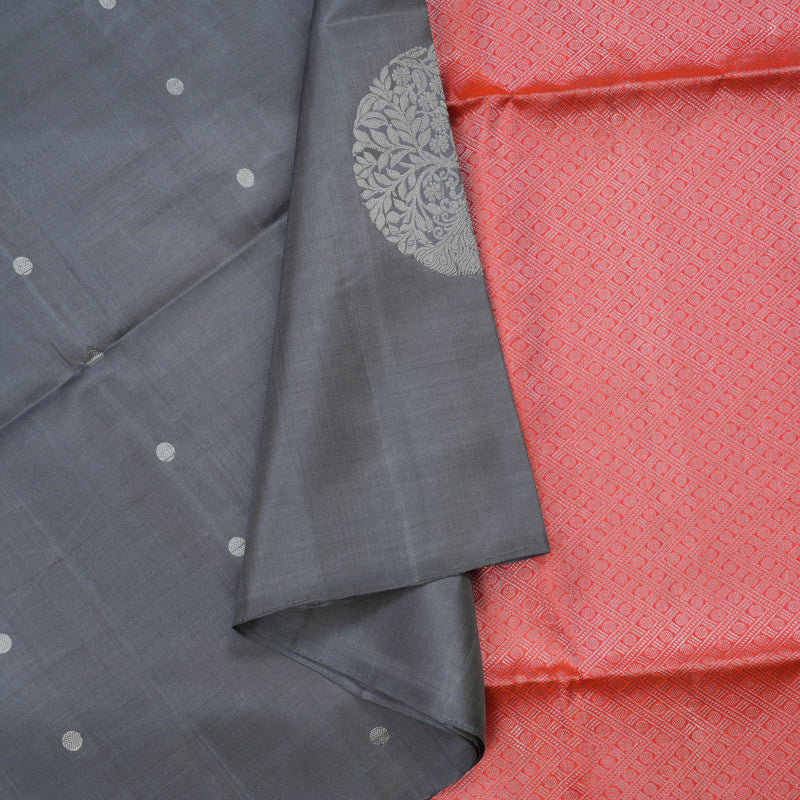 Hayagrivas Lavendar-Grey Pure Soft Silk Saree KBE1125I5-3