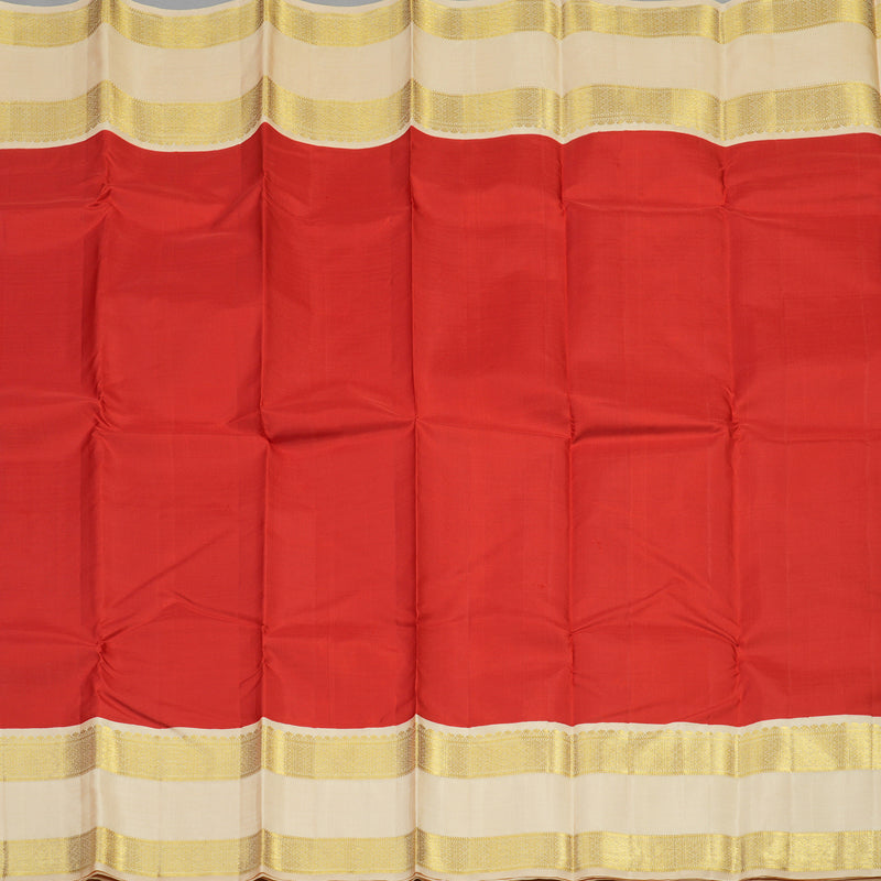 Hayagrivas Handloom Pure Kanjivaram Silk Saree in Dramatic Red KBE112D2-1