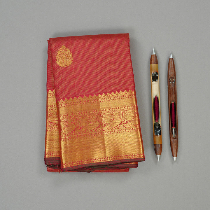 Hayagrivas Maroon Handloom Kanjivaram Silk Saree KBE112D6-1