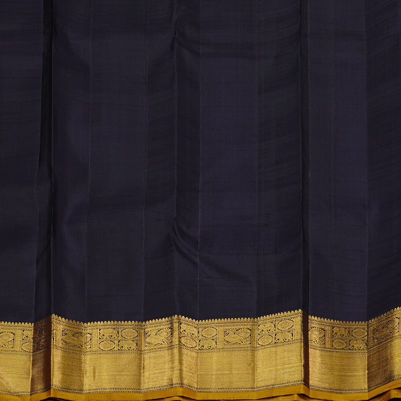 Hayagrivas Black Handloom Kanjivaram Silk Saree KBE113D9-1