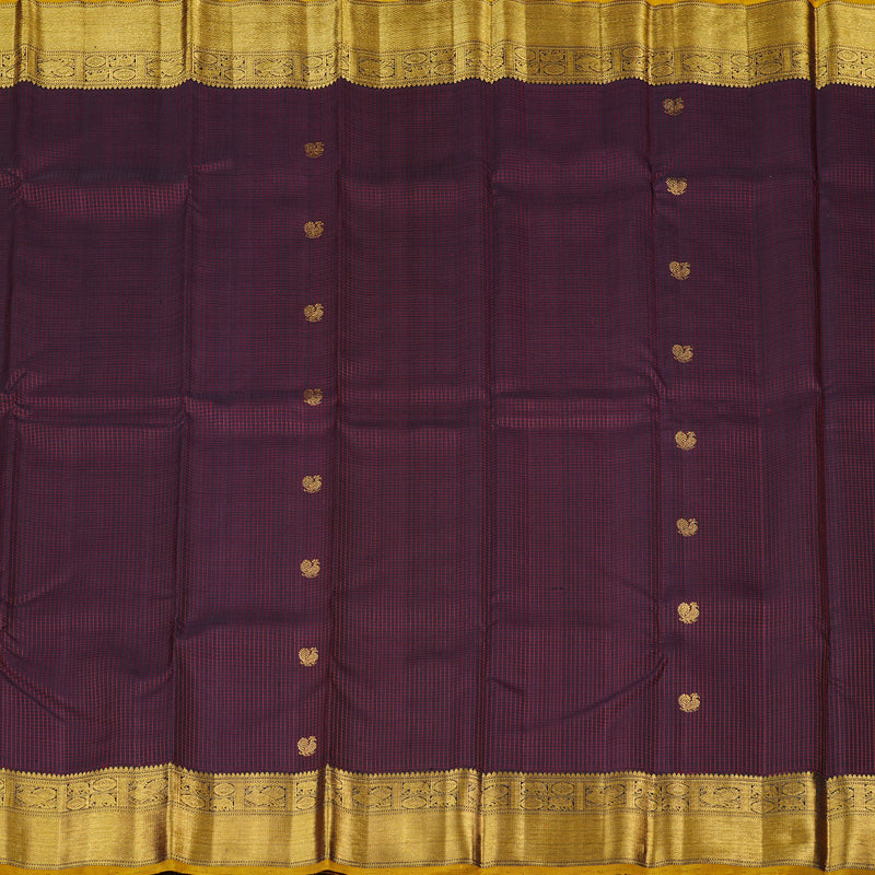 Hayagrivas Black Handloom Kanjivaram Silk Saree KBE113D9-1