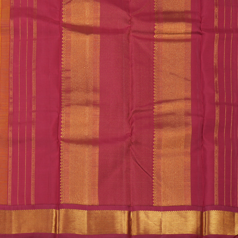 Hayagrivas Handloom Yellow Kanjivaram Silk Saree with Ganga Jamuna border KBE1142I1-1