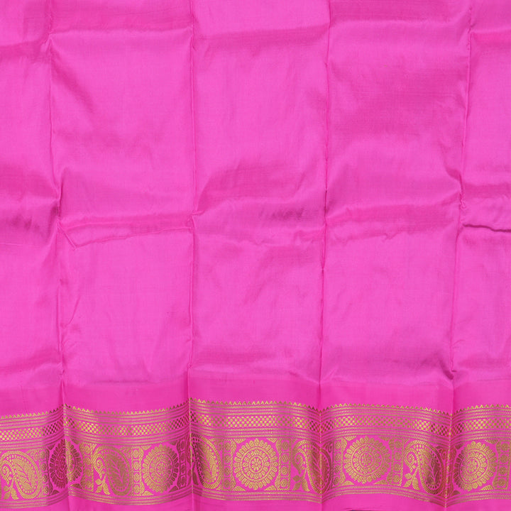 Hayagrivas Sky Blue Pattu Pavadai with Rani Pink contrast KBE1147I1-2