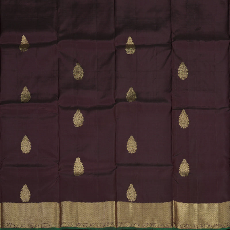 Hayagrivas Handloom Deep Jamun Shade Kanjivaram Silk Pattu Pavadai with Deep Jamun Shade Border KBE1147I11-3