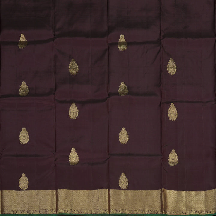 Hayagrivas Handloom Deep Jamun Shade Kanjivaram Silk Pattu Pavadai with Deep Jamun Shade Border KBE1147I11-3