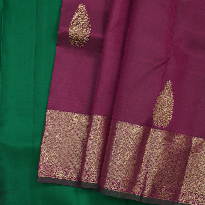 Hayagrivas Handloom Violet Kanjivaram Silk Pattu Pavadai KBE1147I11-5