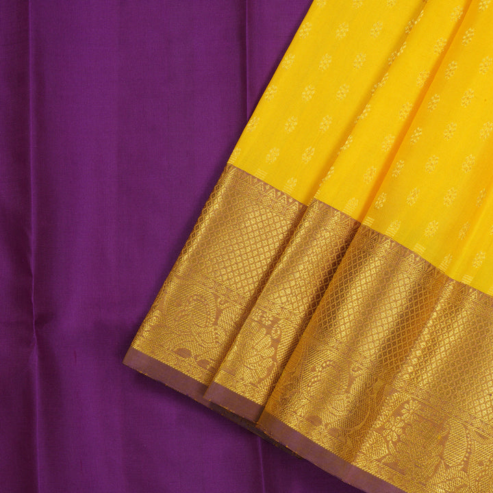 Hayagrivas Yellow Kanjivaram Pattu Pavadai KBE1147I12-2