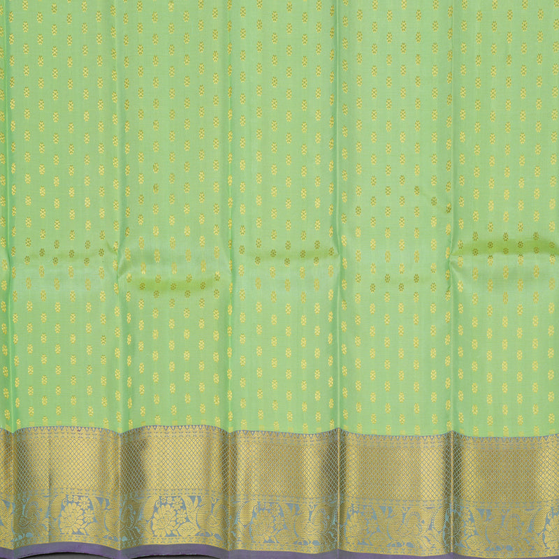 Hayagrivas Pista Green Kanjivaram Pattu Pavadai KBE1147I12-3