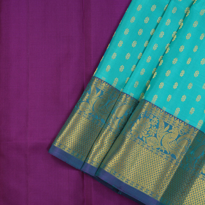 Hayagrivas Sky Blue Kanjivaram Pattu Pavadai KBE1147I12-6