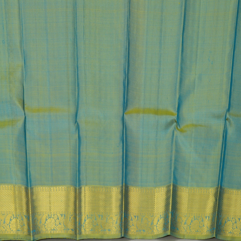 Hayagrivas Peacock Blue Kanjivaram Pattu Pavadai KBE1147I12-8