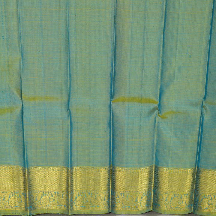 Hayagrivas Peacock Blue Kanjivaram Pattu Pavadai KBE1147I12-8