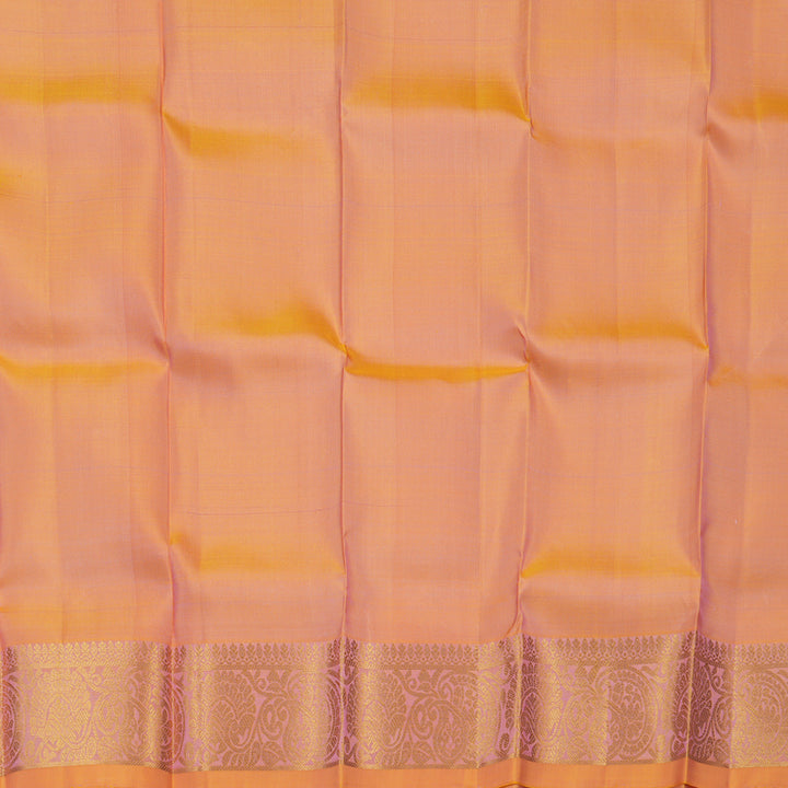 Hayagrivas Pink Pattu Pavadai with Golden Orange contrast KBE1147I13-2