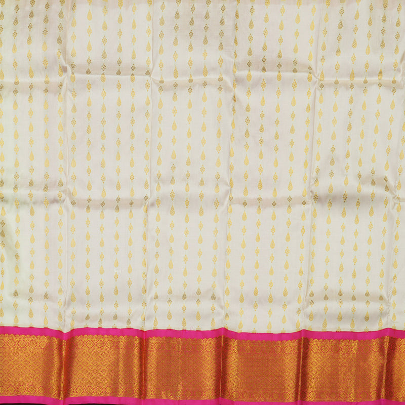 Hayagrivas Half White Pattu Pavadai with Rani Pink border KBE1147I15-3