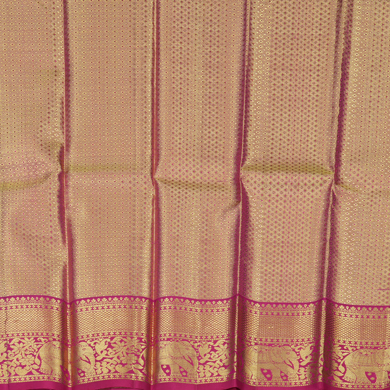 Hayagrivas Dark Green Kanjivaram Pattu Pavadai KBE1147I16-6