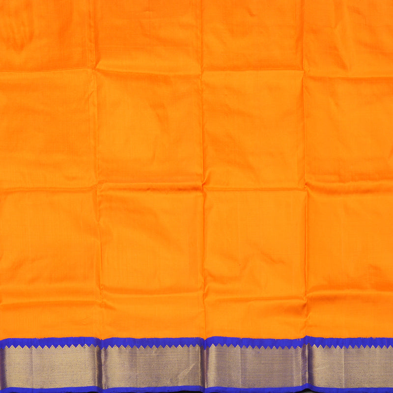 Hayagrivas Orange Kanjivaram Pattu Pavadai with MS Blue border KBE1147I17-26