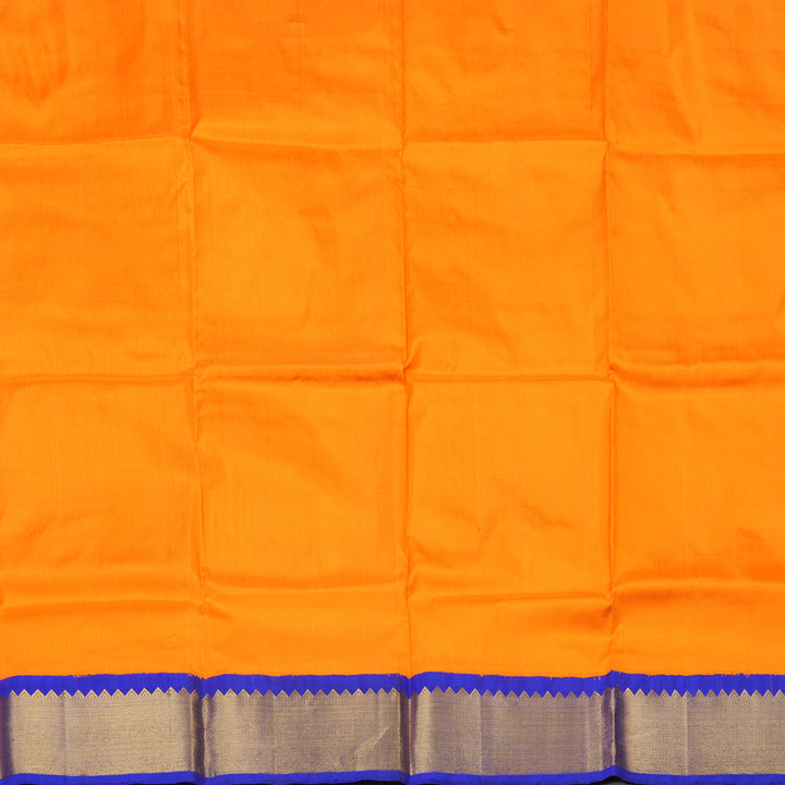 Hayagrivas Orange Kanjivaram Pattu Pavadai with MS Blue border KBE1147I17-26