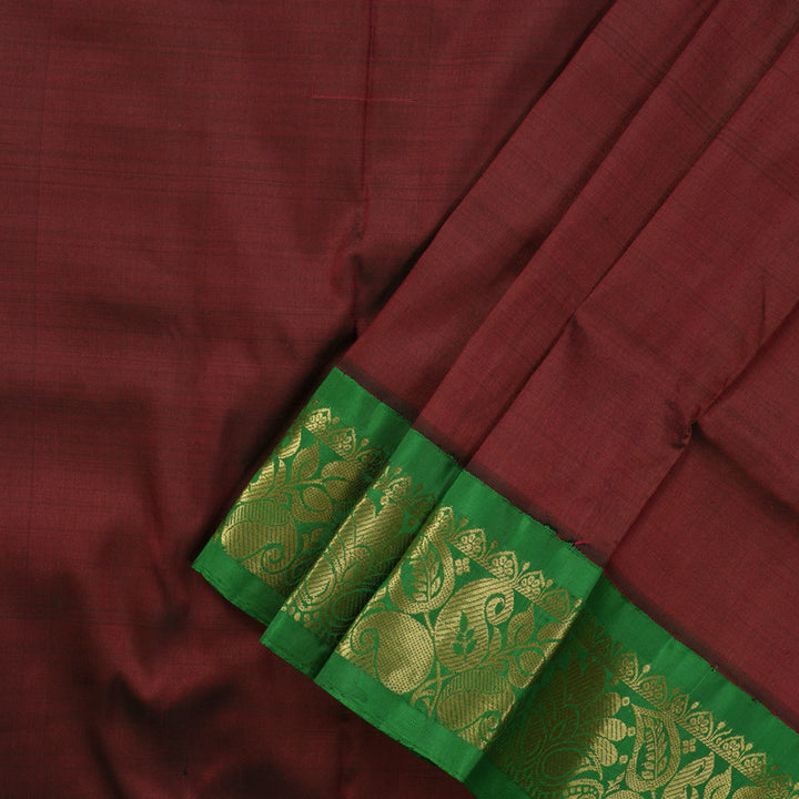 Hayagrivas Handloom Araku Maroon Kanjivaram Silk Pattu Pavadai with Green Border KBE1147I17-5