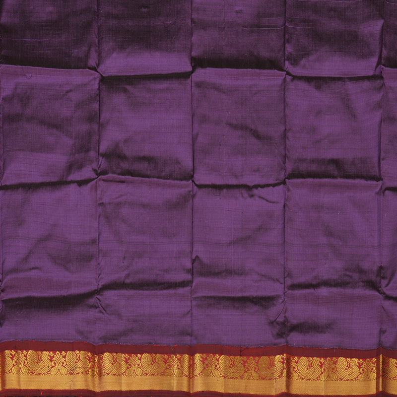 Hayagrivas Dark Lavendar Kanjivaram Pattu Pavadai with Araku Maroon border KBE1147I17-9