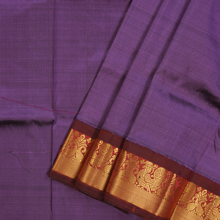 Hayagrivas Dark Lavendar Kanjivaram Pattu Pavadai with Araku Maroon border KBE1147I17-9
