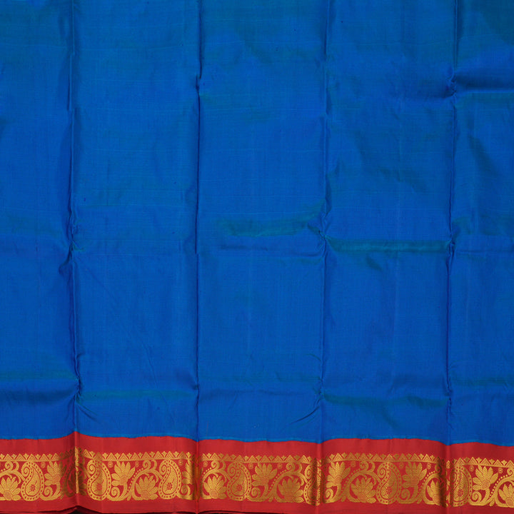 Hayagrivas Ananda Blue Kanjivaram Pattu Pavadai with Red border KBE1147I19-7