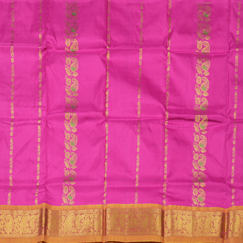 Hayagrivas Rani Pink Kanjivaram Pattu Pavadai with Golden Pink border KBE1147I2-3