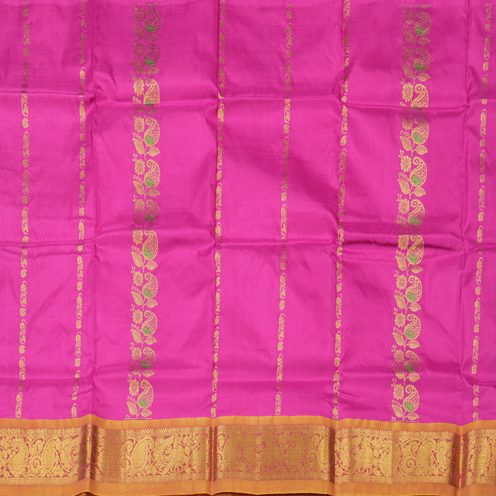 Hayagrivas Rani Pink Kanjivaram Pattu Pavadai with Golden Pink border KBE1147I2-3