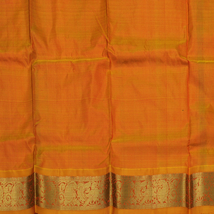Hayagrivas Pink Kanjivaram Pattu Pavadai with Golden Orange Border KBE1147I2-6