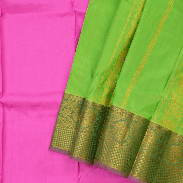 Hayagrivas Parrot Green Kanjivaram Pattu Pavadai KBE1147I2-7