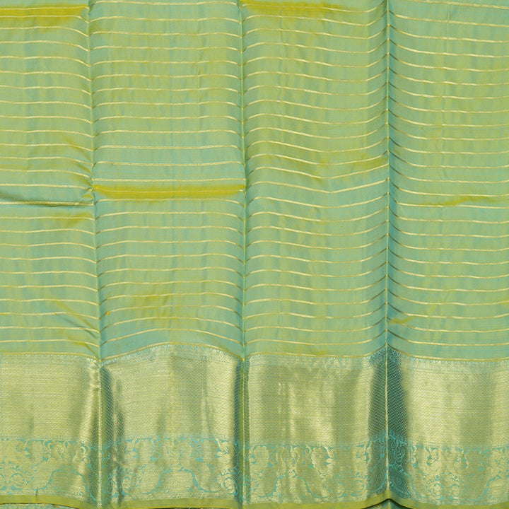 Hayagrivas Sky Blue Kanjivaram Pattu Pavadai with Pista Green border KBE1147I5-3