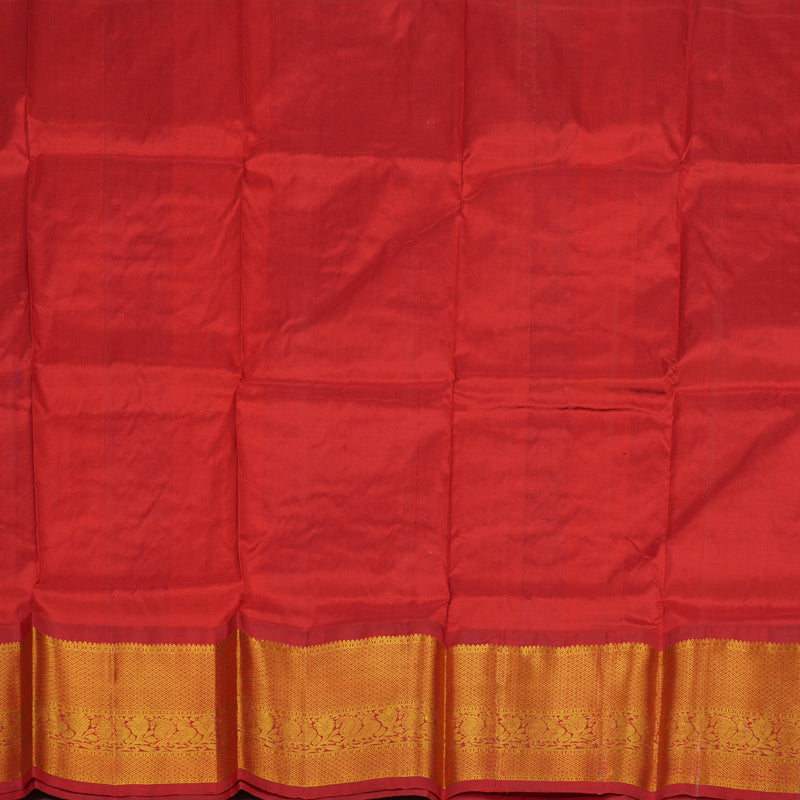 Hayagrivas Handloom Lavendar Kanjivaram Silk Pattu Pavadai with Red Border KBE1147I8-4